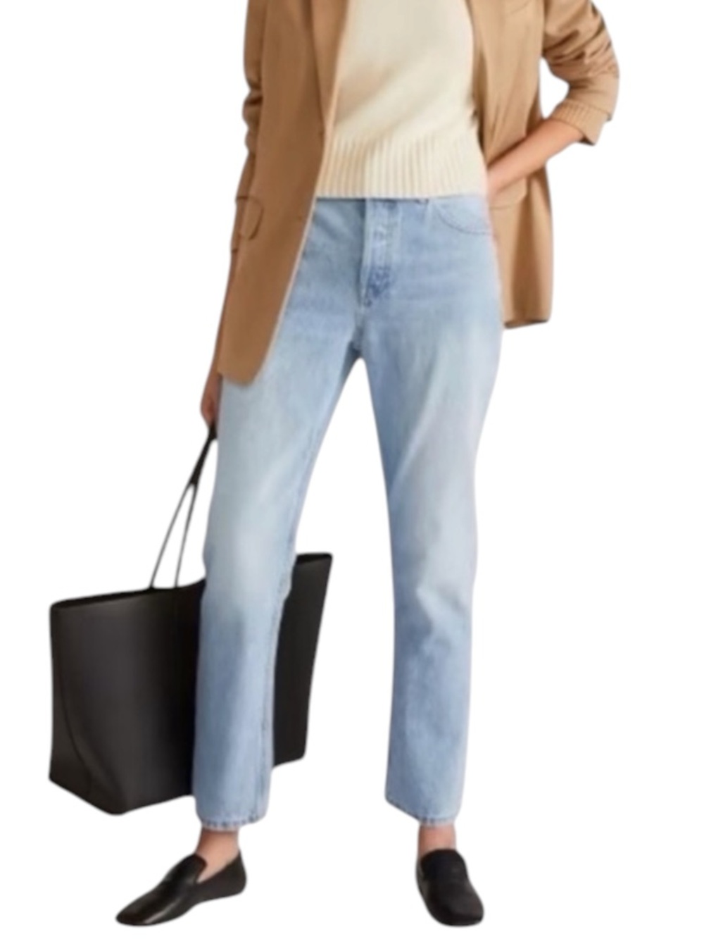 EVERLANE The 90’s Cheeky Straight Jean Crop in Light Wash Size 33 NWT